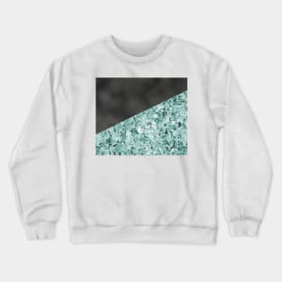 Polished granite verde - turquoise stone & black leather Crewneck Sweatshirt